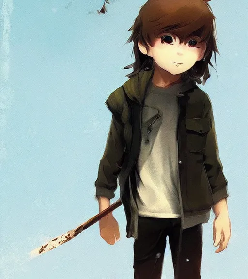 Image similar to beautiful little boy anime character inspired by jason voorhees, art by rossdraws, wlop, ilya kuvshinov, artgem lau, sakimichan and makoto shinkai, concept art, anatomically correct, extremely coherent, realistic, mask, smooth, hd, long hair