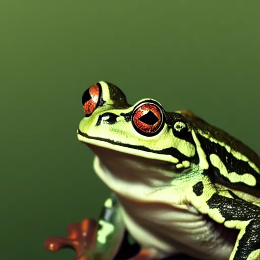 Image similar to frog in yogurt, photorealistic, close - up