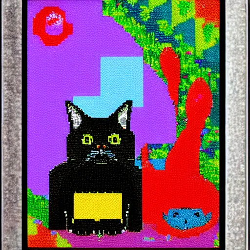 Prompt: in 4. 5 5 s for @ this cat does not exist's! dream frozen food pixel art with hdd image, lauretta jones