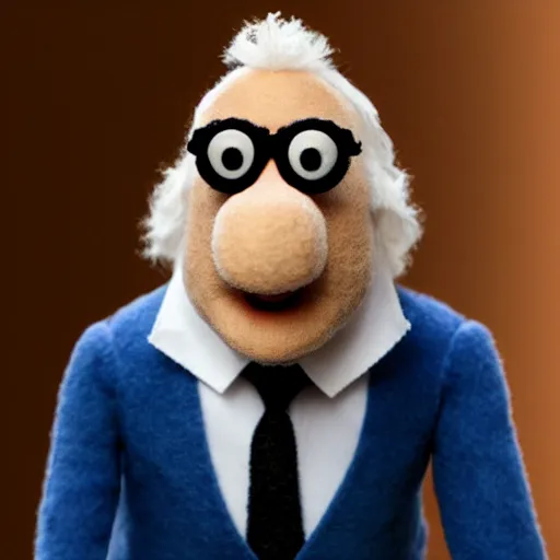 Prompt: larry david as a muppet. highly detailed felt. hyper real photo. 4 k.