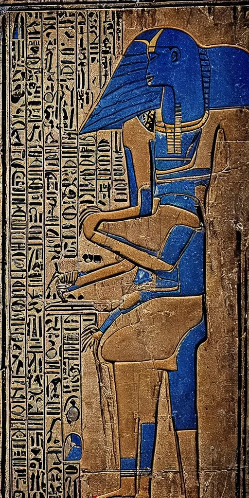 Image similar to egyptian hieroglyph blueprints to a spaceship