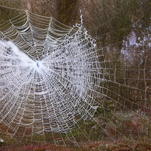 Prompt: gossamer web in the form of a sheep