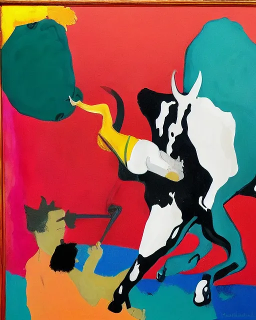 Image similar to the matador and the Bull, painting by Daniel richter