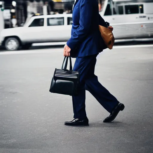 Image similar to joe biden carrying a telfar bag, fashion photography, vogue streetfashion, vsco photo, high definition