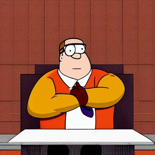 Image similar to Peter Griffin wearing Lois outfit sitting in a bar, lonely, looking sad, trending on artstation