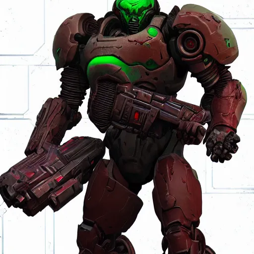 Image similar to doom slayer, white background, photography