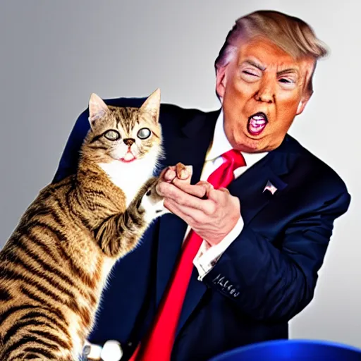 Prompt: Donald Trump eating a cat, photography, 4k