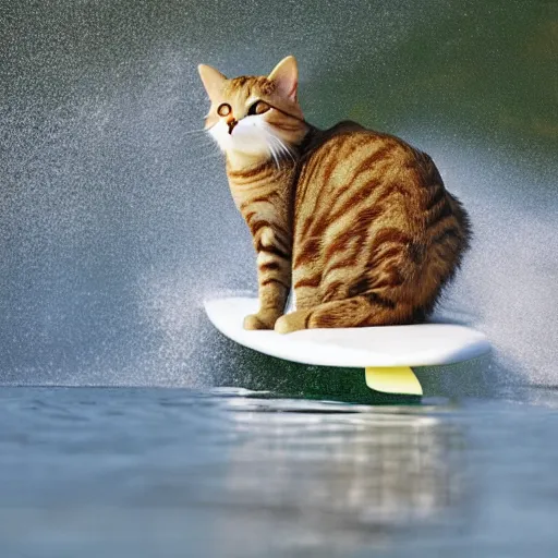 Image similar to cat surfing