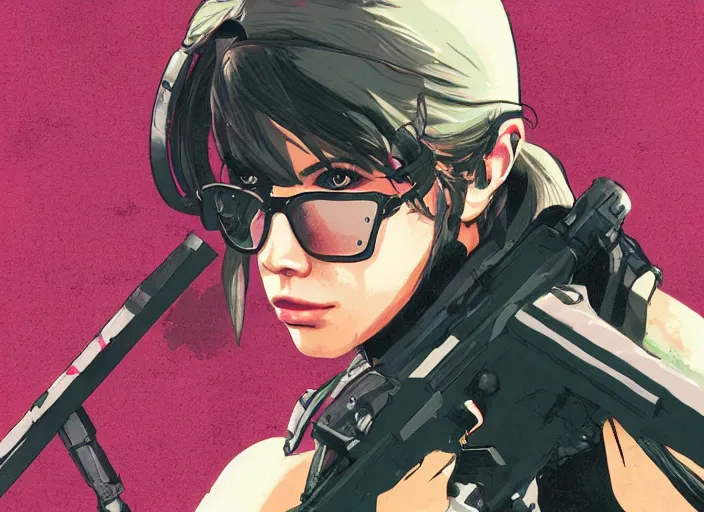 Prompt: Metal Gear Solid 5 Aubrey Plaza as Quiet Sniping :1 by sachin teng :6