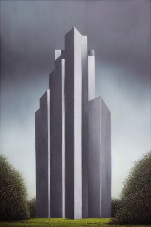 Prompt: futuristic tall building by lee madgwick