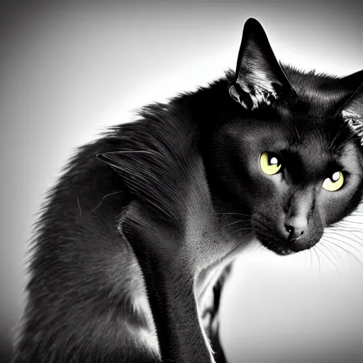 Image similar to a feline bat - cat - hybrid, animal photography