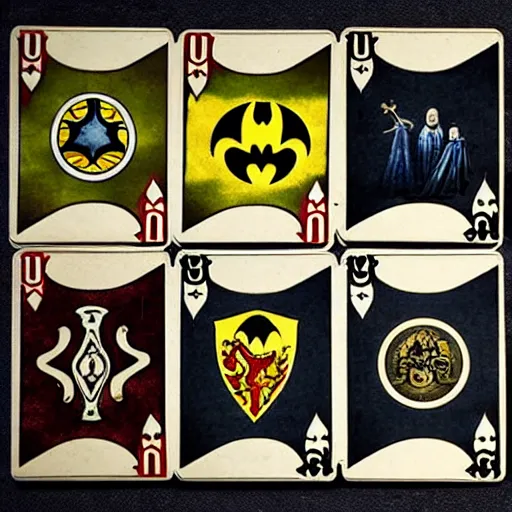 Image similar to medieval playing cards with batman