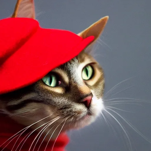 Image similar to Cat in red hat