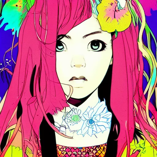 Image similar to a portrait of a girl, hiroyuki takahashi color scheme