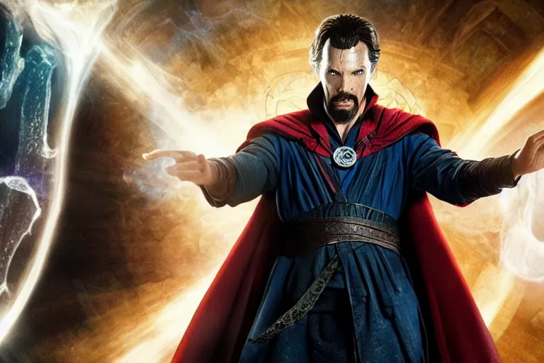 Image similar to film still of Zombie Doctor Strange in new avengers movie, 4k