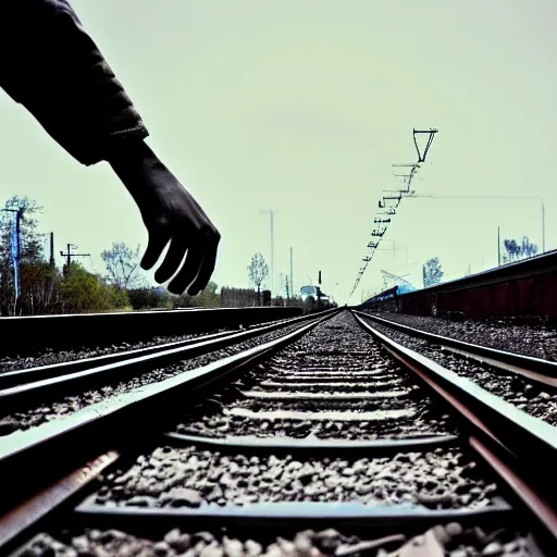 Prompt: while waiting for the train, i heard a noise coming from the tracks. i saw a hand reaching up, clawing at the platform's edge.