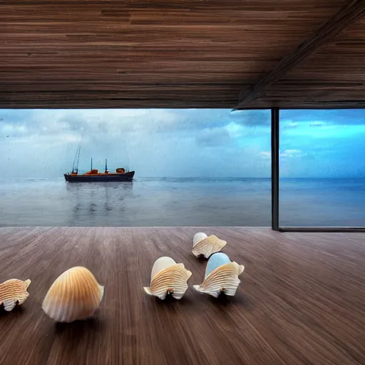 Prompt: idyllic vision of the seaside with seashells by eric zener and liam wong, hdr,