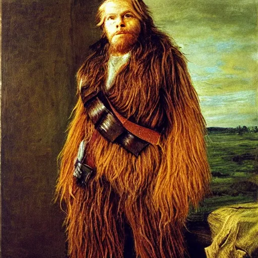 Image similar to chewbacca as an 1 8 th century nobleman, painted by john everett millais