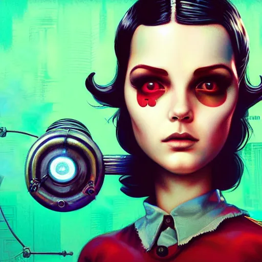 Image similar to Lofi BioShock BioPunk portrait Pixar style by Tristan Eaton Stanley Artgerm and Tom Bagshaw