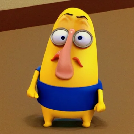 Image similar to [ a french fry chip ] shaped like stephen fry as a pixar character hybrid intercross mix