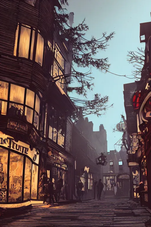 Prompt: a beautiful woodcut print of carnaby street, 8 k, frostbite 3 engine, cryengine, dof, trending on artstation, digital art, crepuscular ray, art by fossi _ images and tugboat printshop