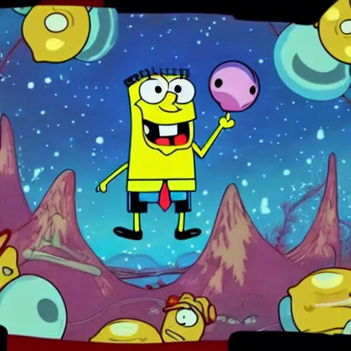 Prompt: SpongeBob, in Gravity Falls tv show, in Gravity Falls tv show, catching jelly fish, beautiful beautiful beautiful beautiful beautiful beautiful