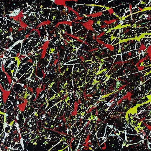 Image similar to AI death by Jackson Pollock