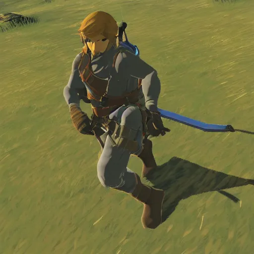 Prompt: Solid Snake in The Legend of Zelda Breath of the Wild