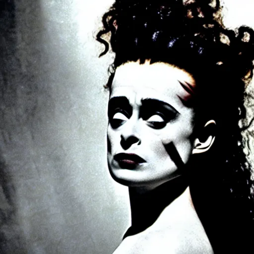 Image similar to helena bonham carter, still from the movie bride of frankenstein