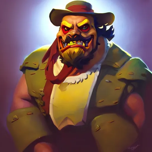 Image similar to Greg Manchess portrait painting of LeChuck as Overwatch character, medium shot, asymmetrical, profile picture, Organic Painting, sunny day, Matte Painting, bold shapes, hard edges, street art, trending on artstation, by Huang Guangjian and Gil Elvgren and Sachin Teng