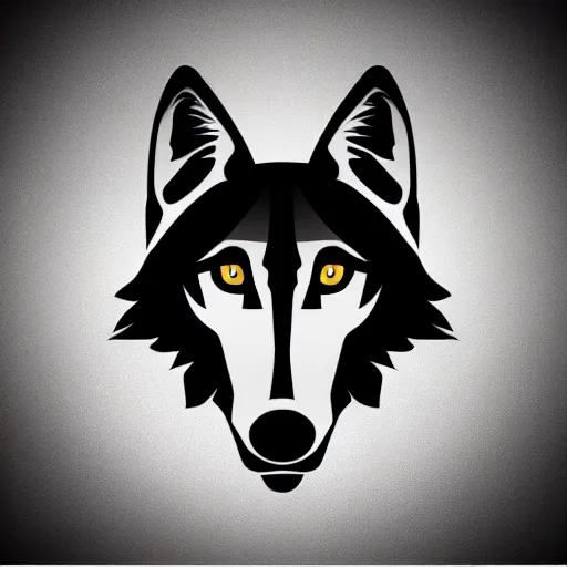 Prompt: photoshop vector design logo concept of a wolf