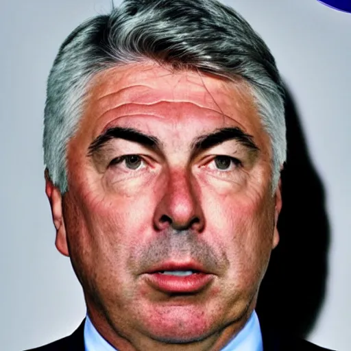 Prompt: high quality front face picture of Carlo Ancelotti