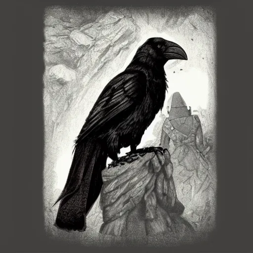 Image similar to a crow that is a warrior monk, dungeons and dragon, portrait