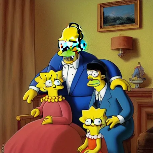 Image similar to the simpsons by jacques - louis david