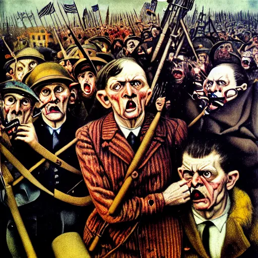 Image similar to january 6 insurrection by otto dix, hyperrealistic, aesthetic, masterpiece