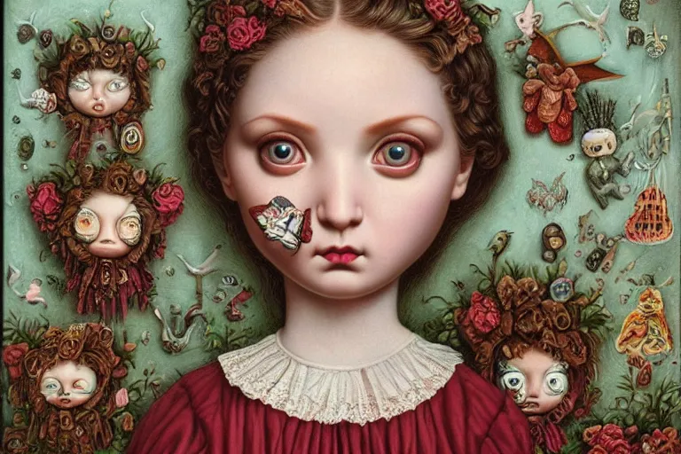 Image similar to insanely detailed art, Mark ryden style