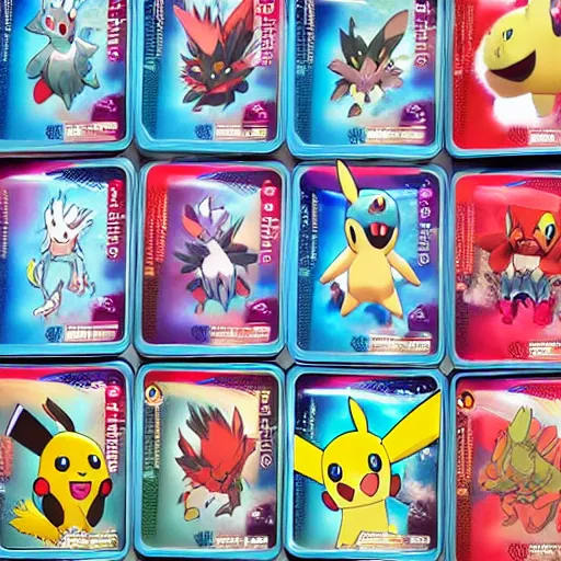 Image similar to pokemon cards with snooki, joe biden, nicki minaj, kim kardashian, osama bin laden, pokemon anime style, hd 8k image high detail, at target