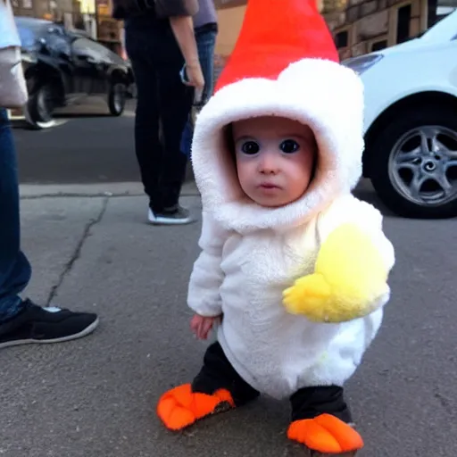 Image similar to cute baby chick dressed as an inmate, campau mike style