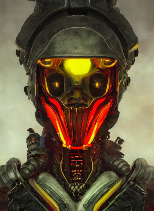 Prompt: ( symmetry ) closeup portrait of a stunning armored cyborg female pirate captain, strong cinematic light, backlight glow, red yellow, viscous smoke, ( ( ( ( realistic fluid simulation ) ) ) ), mist, by gerald brom, by mikhail vrubel, by peter elson, muted colors, extreme detail, trending on artstation, 8 k