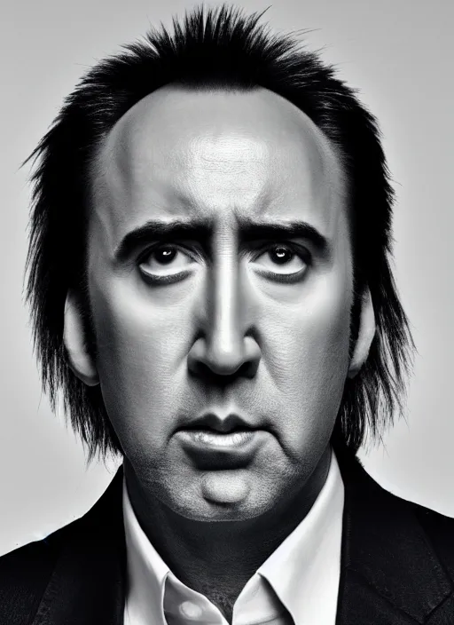 Image similar to portrait of beautiful nic cage at 3 0 by mario testino, headshot, detailed, award winning, sony a 7 r