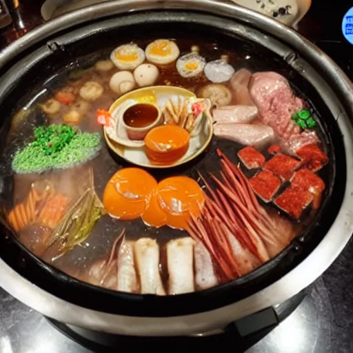 Prompt: chongqing hot pot, full view