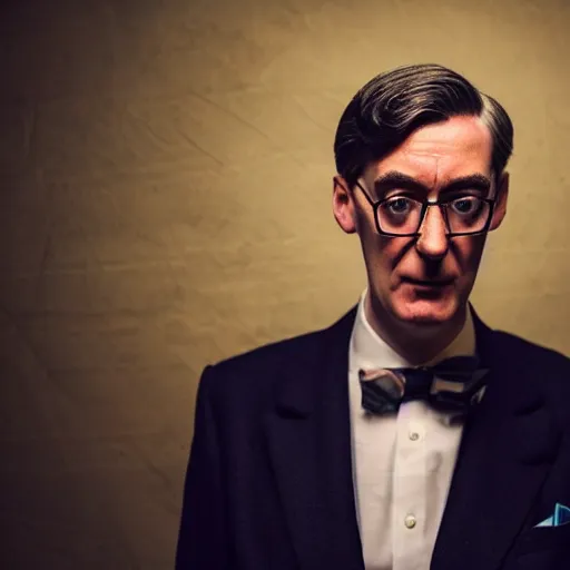 Image similar to hyperrealistic photography of jacob rees-mogg lost and confused in a rave with michael gove, wide angle, 28mm, dramatic disco lighting