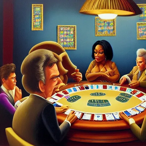 Prompt: oprah playing poker by vladimir kush