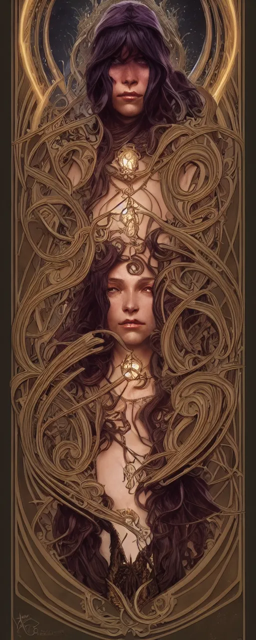 Image similar to dark crystal art nouveau, D&D, fantasy, intricate, elegant, highly detailed, digital painting, artstation, concept art, matte, sharp focus, illustration, hearthstone, art by Artgerm and Greg Rutkowski and Alphonse Mucha