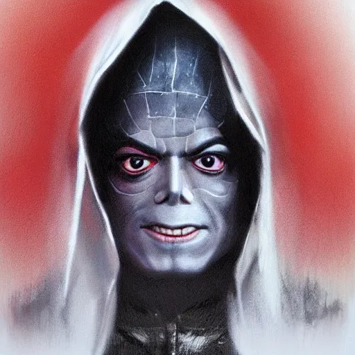 Prompt: michael jackson as emperor palpatine, ultra realistic face and body dimensions, by greg rutkowski, pinterest