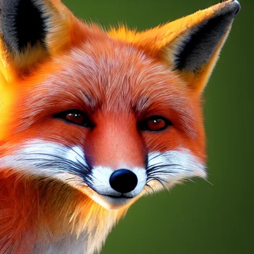 Prompt: portrait of the cutest red fox ever, fluffy, photorealistic, soft lighting, unreal engine