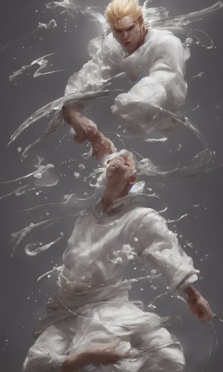 Prompt: a white dressed samurai, diving in the air rounded by jelly clouds made by Stanley Artgerm Lau, WLOP, Rossdraws, ArtStation, CGSociety, concept art, cgsociety, octane render, trending on artstation, artstationHD, artstationHQ, unreal engine, 4k, 8k