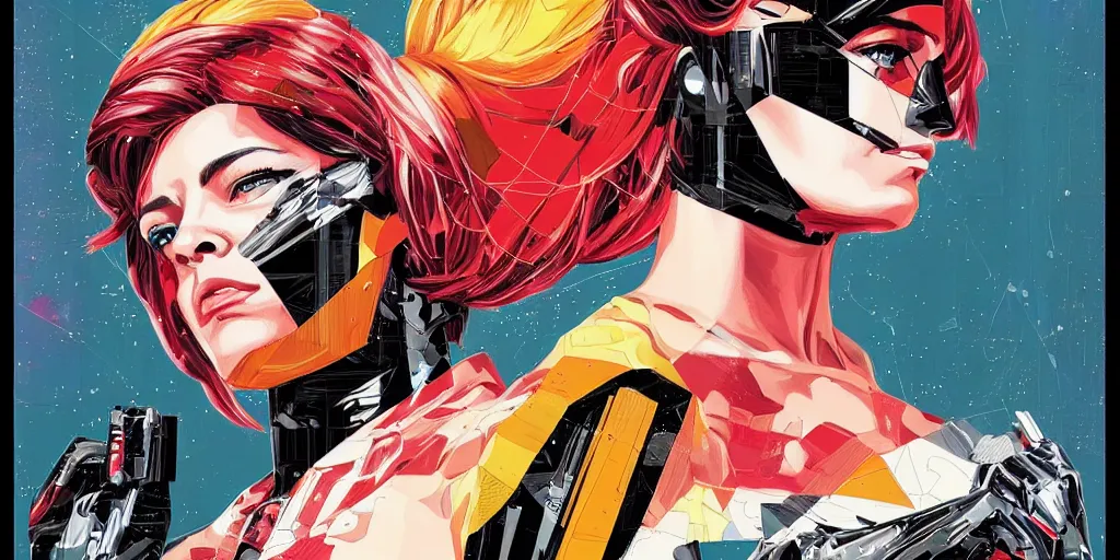 Image similar to a portrait of a single female android, by MARVEL comics and Sandra Chevrier, 4k