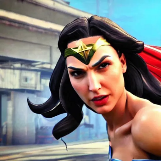 Image similar to gal gadot in street fighter 5,