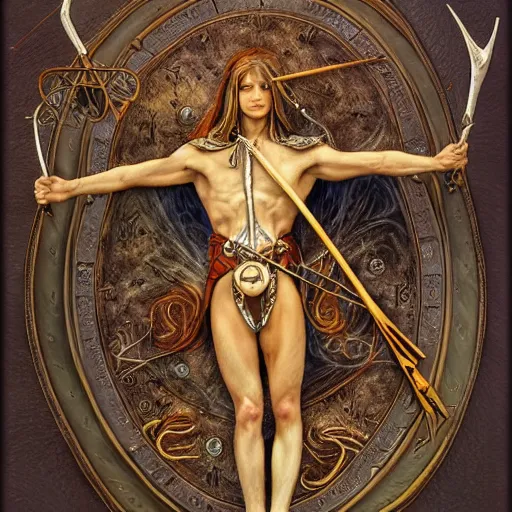 Prompt: detailed and sharp sagittarius the archer artistic zodiac artwork, mystic style, detailed, 8 k, detailed, symmetrical, by brian froud